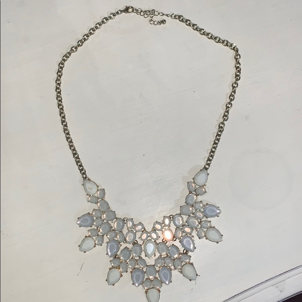Opaque White Crystal Necklace